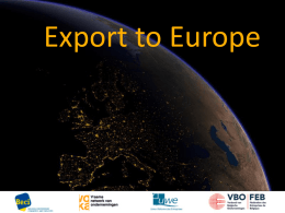 Export to Europe - Brussels Metropolitan