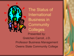 Status of International Business in Community Colleges