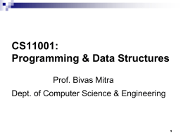 Programming: 1 - Indian Institute of Technology Kharagpur