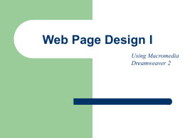 Web Page Design I