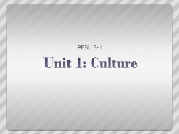 Unit 1: Culture