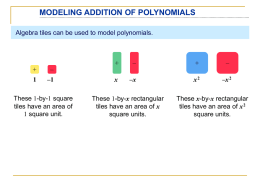 Chapter 8-5: Adding and Subtracting Polynomials