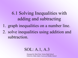 Solving Inequalities with Addition and Subtraction