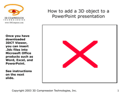 Add a 3D object to a Powerpoint presentation