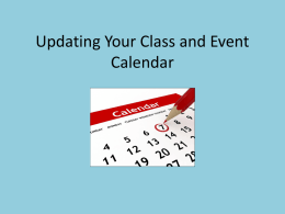 Updating Your Class and Event Calendar