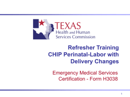 Refresher Training CHIP Perinatal