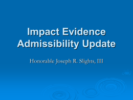 Impact Evidence Admissibility Update