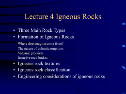 Lecture 4 Igneous Rocks - University of Illinois