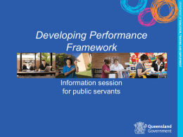 Developing Performance Framework Information session for