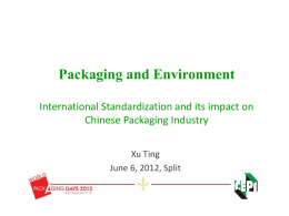 ISO Standards on Packaging and the Environment