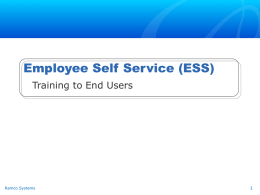ESS Training - GE Healthcare