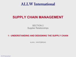 SUPPLY CHAIN MANAGEMENT Online/Distance Learning Course