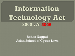 Indian IT Act 2000 vs 2009
