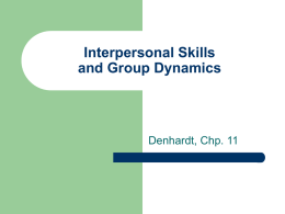Interpersonal Skills and Group Dynamics