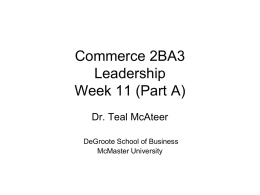 Leadership - McMaster University