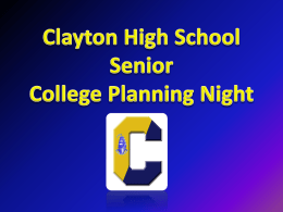 Clayton High School Guidance Department