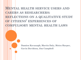 Mental health service users and carers as researchers