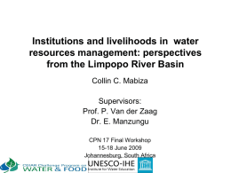 Dynamics of water resources management at the local level