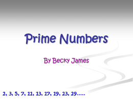 Prime Numbers - Oldham Sixth Form College