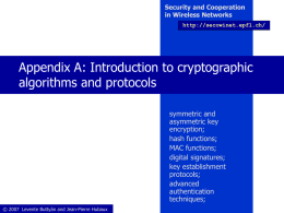 Appendix A: Introduction to cryptographic algorithms and