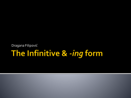 The Infinitive &