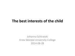 The best interests of the child