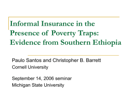 Informal Insurance in the presence of Poverty Traps