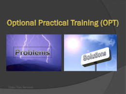 Optional Practical Training (OPT)