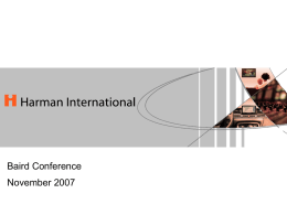 Global Company Presentation - Harman International Industries