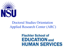 DSO-ARC PowerPoint - Nova Southeastern University