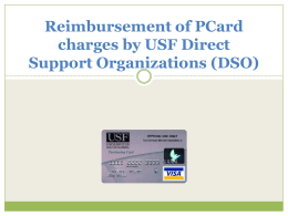 Reimbursement of PCard Charges by DSO