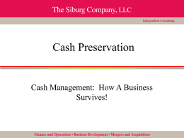 Cash Preservation - The Siburg Company