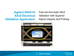 Agilent N5431A XAUI Electrical Validation Application