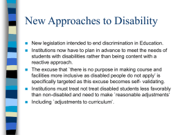 New Approaches to Disability