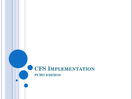 CFS Implementation - California State University San Marcos