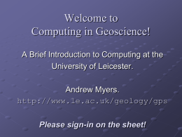 Introduction to CFS - University of Leicester