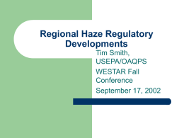 Regional Haze Program Update