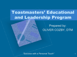 Competent Toastmaster (CTM) - Toastmasters Cluj | Where