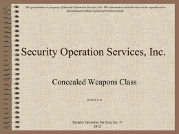 SECURITY OPERATION SERVICES, INC.