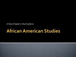 African American Studies - University of Mount Union
