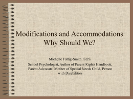 Modifications and Accomodations