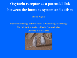 Induction of the autism related oxytocin receptor in the