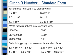 Grade B Number – Standard Form