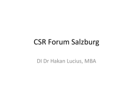 CSR Forum Salzburg
