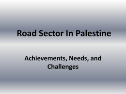 Road sector In Palestine