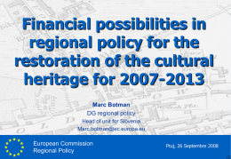 Financial possibilities in regional policy for the