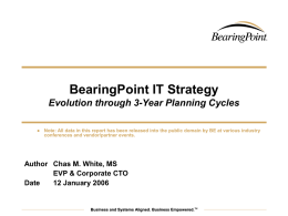 BearingPoint IT Operating Costs Analysis Five Year Period
