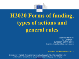 What's new in the Rules for Participation for H2020