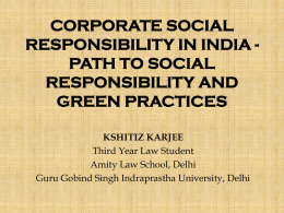 CORPORATE SOCIAL RESPONSIBILITY IN INDIA