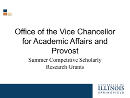 Vice Chancellor for Academic Affairs and Provost Office